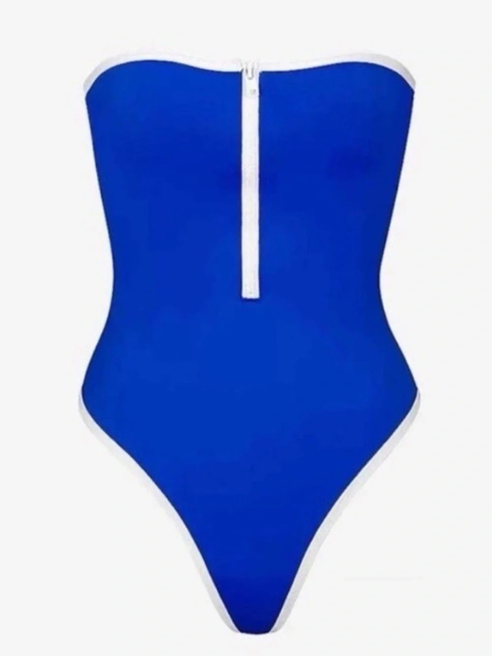 NWT - SKIMS Blue Strapless One-Piece with Front Zip (2X)